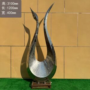 Stainless steel swan sculpture